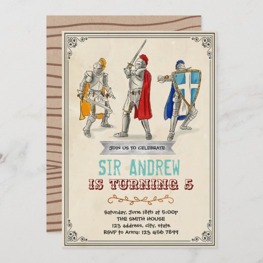 Einladung zum mittelalterlichen Ritter (Vorne/Hinten)