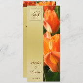 Einladung zum Mongram Orange Tulip Hochzeitsprogra (Vorne/Hinten)