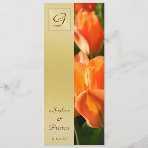 Einladung zum Mongram Orange Tulip Hochzeitsprogra