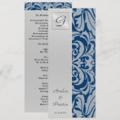 Einladung zum Mongram Royal Damask Hochzeitsprogra (Vorne/Hinten)