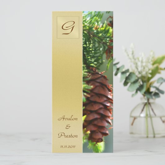 Einladung zum Mongram Winter Pinecone Programm (Stehend Vorderseite)