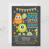 Einladung zum Monster 1. Geburtstag (Vorderseite)