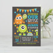 Einladung zum Monster 1. Geburtstag (Stehend Vorderseite)