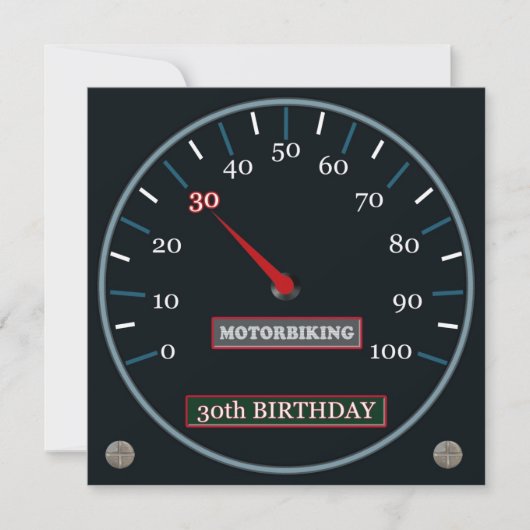 Einladung zum Motorradfahren zum 30. Geburtstag (Vorderseite)