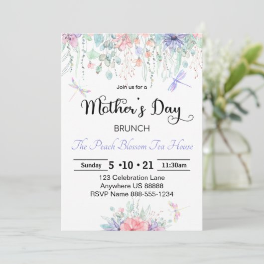 Einladung zum Muttertag (Stehend Vorderseite)