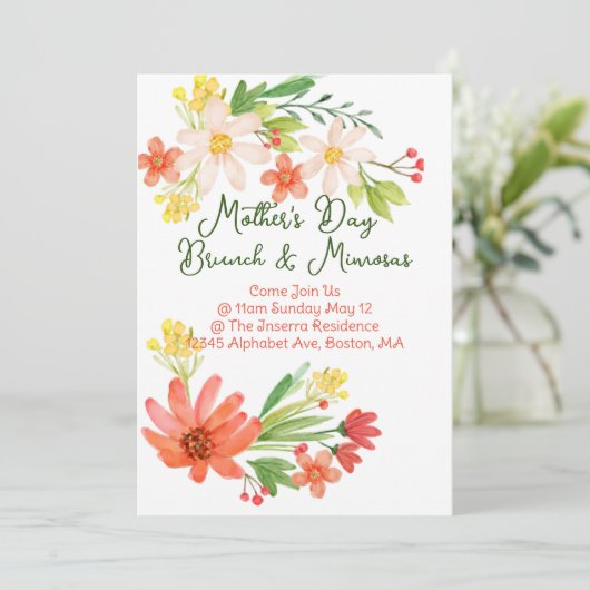 Einladung zum Muttertag (Stehend Vorderseite)