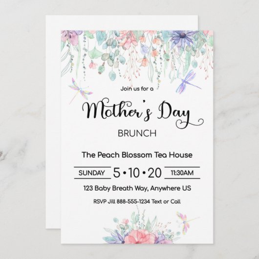 Einladung zum Muttertag (Vorne/Hinten)