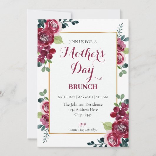 Einladung zum Muttertag (Vorderseite)