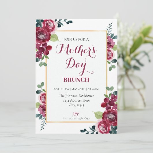 Einladung zum Muttertag (Stehend Vorderseite)