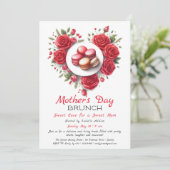 Einladung zum Muttertag | Herz Macaron (Stehend Vorderseite)