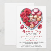 Einladung zum Muttertag | Herz Macaron (Vorne/Hinten)