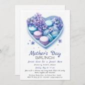 Einladung zum Muttertag | Herz Macaron (Vorne/Hinten)