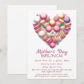 Einladung zum Muttertag | Herz Macaron (Vorne/Hinten)