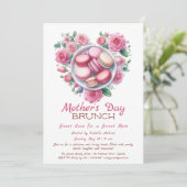 Einladung zum Muttertag | Herz Macaron (Stehend Vorderseite)