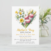 Einladung zum Muttertagsbrunch | Herz-Macarons (Stehend Vorderseite)