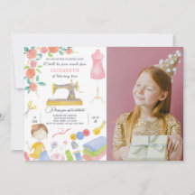 Einladung zum Nähen am Geburtstag mit Foto