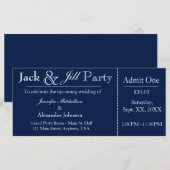 Einladung zum Navy Blue Jack und Jill Shower Ticke (Vorne/Hinten)