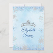 Einladung zum Navy Blue und Silver Winter Quincean (Rückseite)