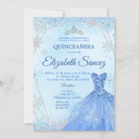 Einladung zum Navy Blue und Silver Winter Quincean