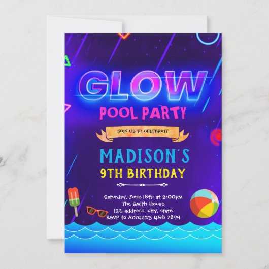 Einladung zum Neonglühen (Vorderseite)