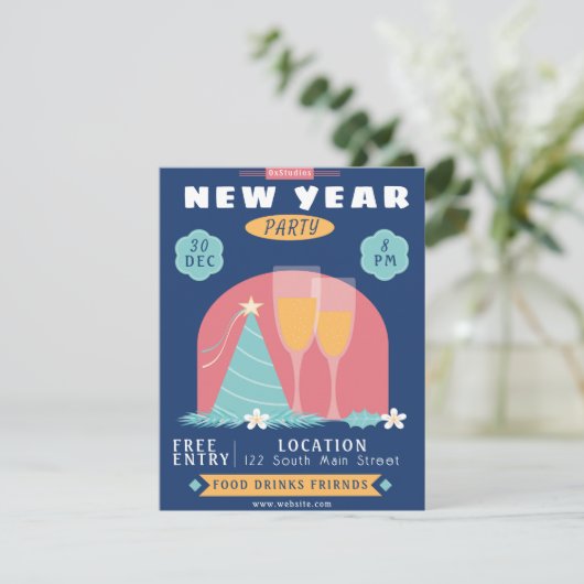 Einladung zum Neujahr (Stehend Vorderseite)