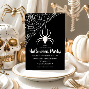 Einladung zum niedlichen Black Spider Halloween-Pa