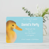 Einladung zum niedlichen Duckling zum Geburtstag (Stehend Vorderseite)