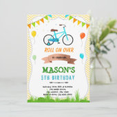 Einladung zum niedlichen Fahrradgeburtstag (Stehend Vorderseite)