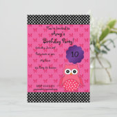 Einladung zum niedlichen Geburtstag der Eule (Stehend Vorderseite)