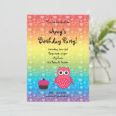 Einladung zum niedlichen Geburtstag der Eule (Stehend Vorderseite)
