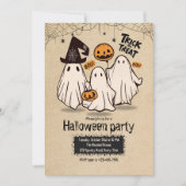 Einladung zum niedlichen Halloween-Party "Trick or (Vorderseite)