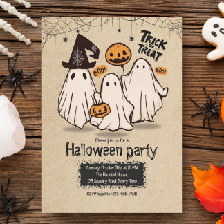 Einladung zum niedlichen Halloween-Party "Trick or