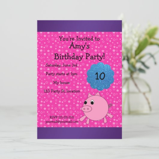 Einladung zum niedlichen Schweinen (Stehend Vorderseite)