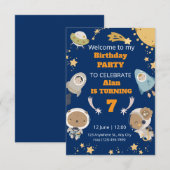 Einladung zum niedlichen Weltraumtag (Vorne/Hinten)