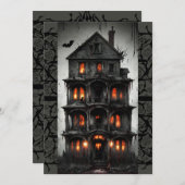 Einladung zum Old Spooky House Halloween-Party (Vorne/Hinten)
