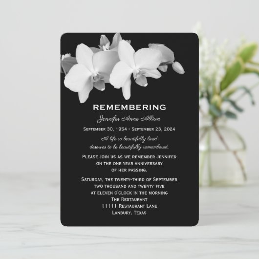 Einladung zum Orchid-Todestag (Stehend Vorderseite)