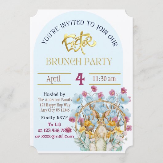 Einladung zum Osterbrunch (Vorderseite)