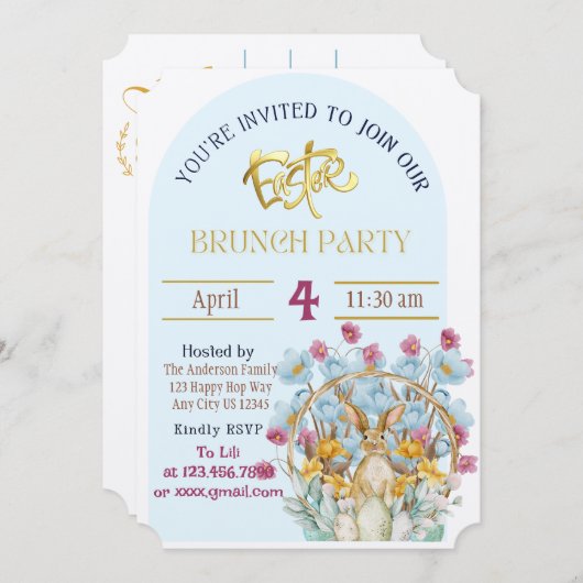 Einladung zum Osterbrunch (Vorne/Hinten)