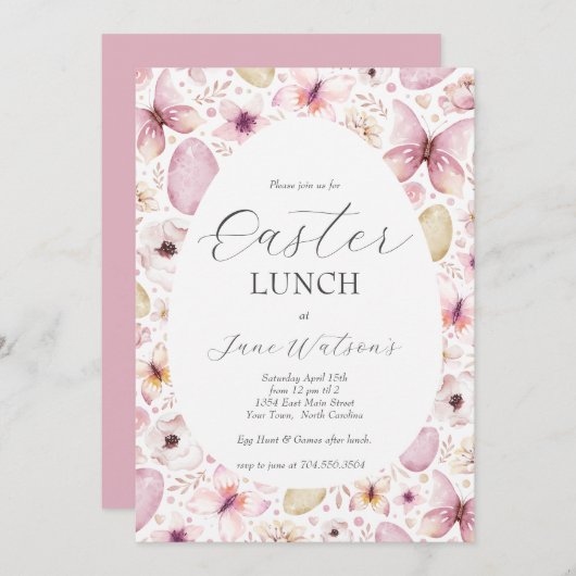 Einladung zum Osterbrunch, Einladung zum Osteresse (Vorne/Hinten)