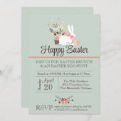 Einladung zum Osterbrunch, Ostereisjagd einladen (Vorne/Hinten)