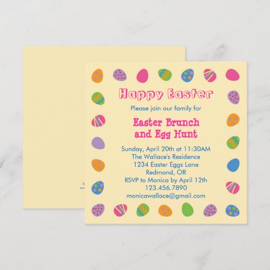 Einladung zum Ostereier (Vorne/Hinten)