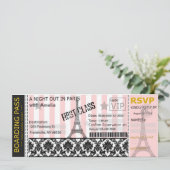 Einladung zum Pariser Boarding, Bridal, Geburtstag (Stehend Vorderseite)