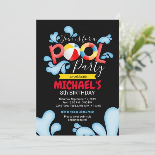 Einladung zum Party (Stehend Vorderseite)