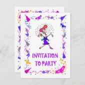 Einladung zum Party, Dame mit einem Drink (Vorne/Hinten)