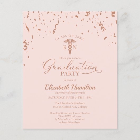 Einladung zum Party für Krankenpflege in der Schul (Vorderseite)