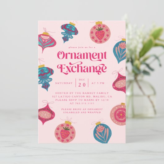 Einladung zum Party-Ornament (Stehend Vorderseite)