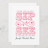 Einladung zum Party Pink Babydusche (Vorne/Hinten)