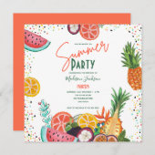 Einladung zum Party Tropenfrüchte im Sommer (Vorne/Hinten)