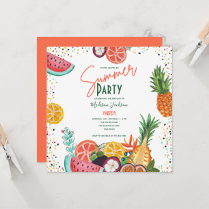 Einladung zum Party Tropenfrüchte im Sommer