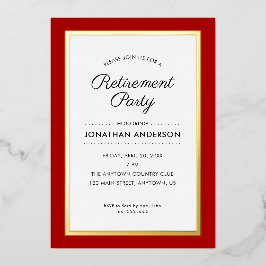 Einladung zum Party zur Ruhestätte Rot und Gold Fo